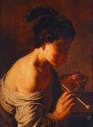 Jan lievens A youth blowing on coals. oil painting artist